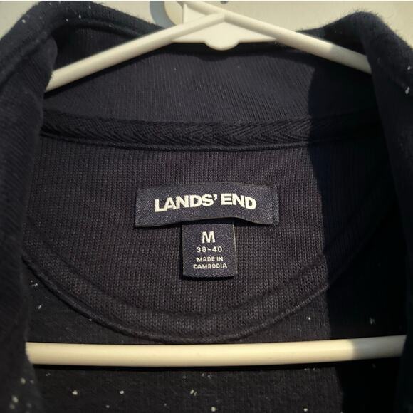 NWOT Lands’ End Big Bedford Rib Quarter-Zip Pullover – Navy – Men’s Medium - Picture 4 of 6